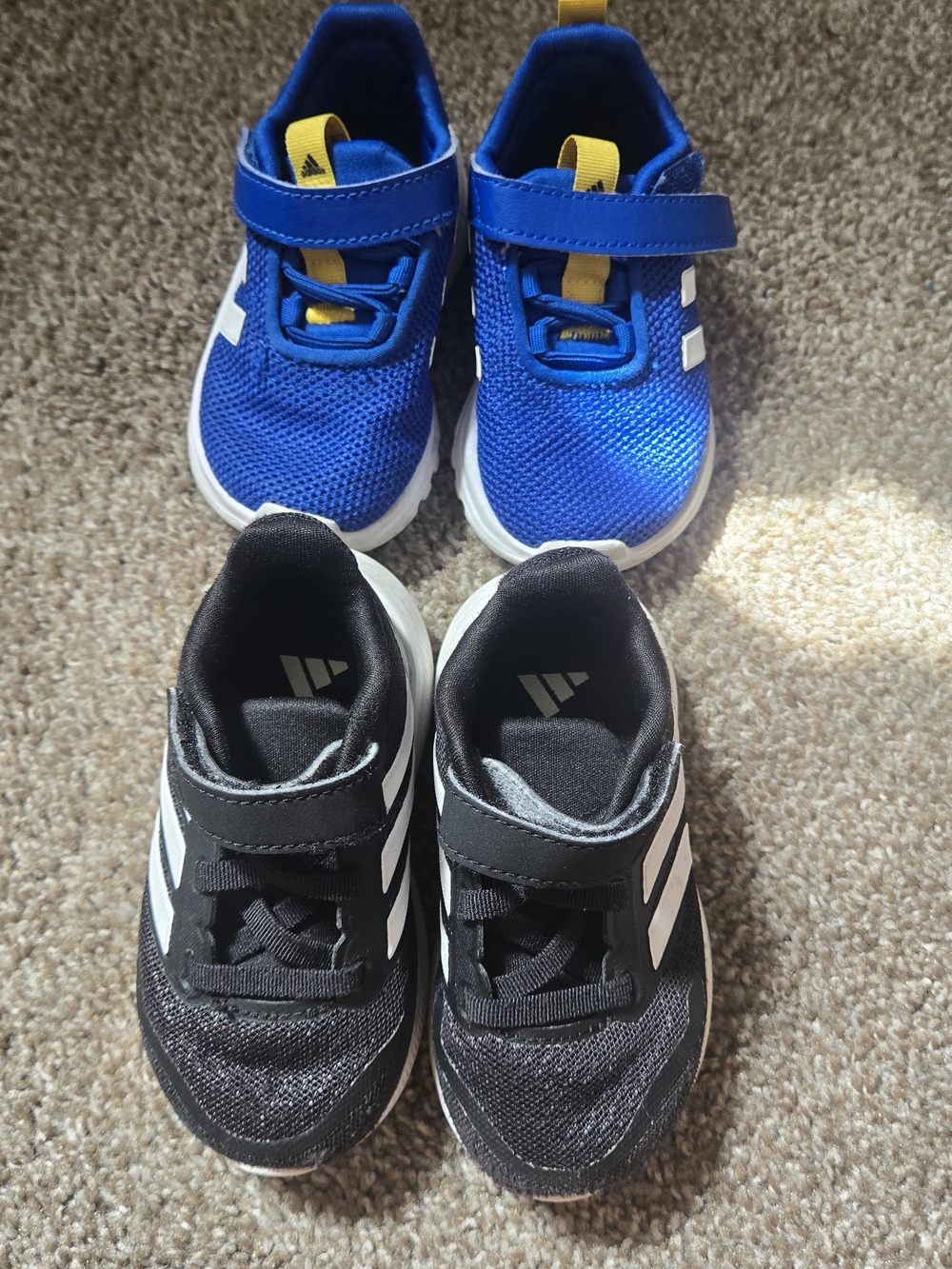 Adidas Toddler adidas Kids Blue and Black Twin-Pair Sneakers with Yellow Accents